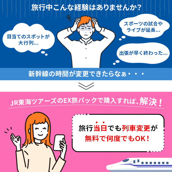 列車変更が無料で何度でもOK