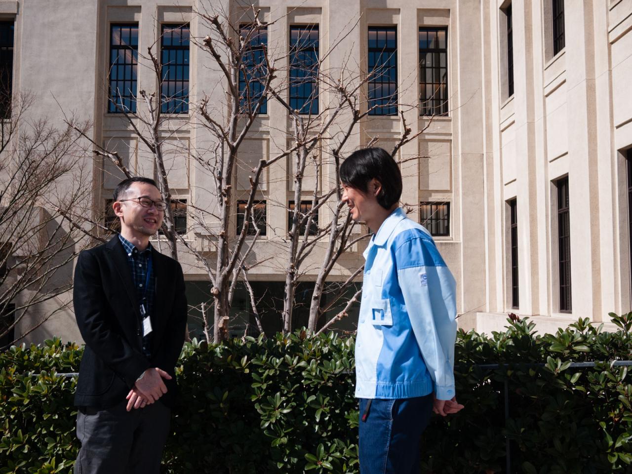 ご案内いただいた竹馬さん（左）と関川さん（右）