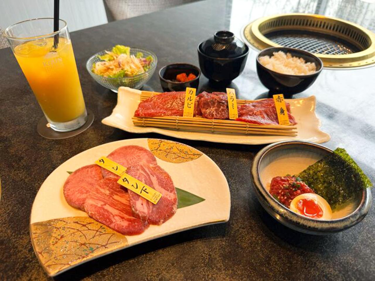 和牛ユッケ付の網焼きランチ「竹」